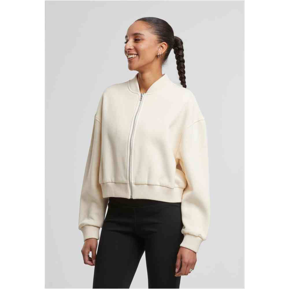 Urban Classics - Short Sweat Pullover mit Reißverschluss - Creme